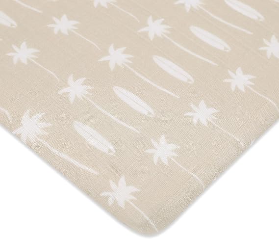 Babyletto Muslin Baby Bassinet Sheets for Girls & Boys in Beach Bum