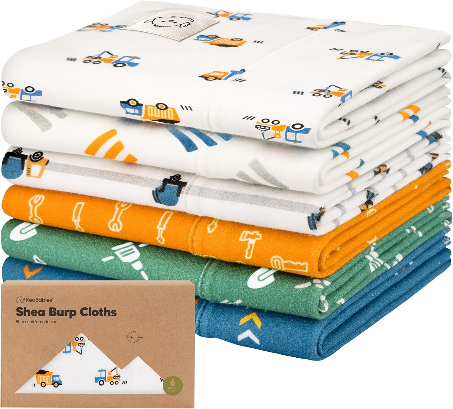 Organic Spit Cloths Baby Boy Girl - Pack of 6 Large Cotton Mull Cloths Baby Washcloths Super Absorbent Ultra Soft Newborn SetGender NeutralMachine WashableLong Sustained Builders