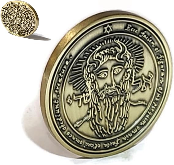 King Solomon Seal Coin Talisman Kabbalah 72 Names of God First Pentacle of The Sun El Shaddai