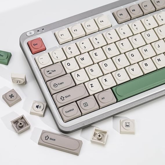 KBDiy 9009 Doys Keycaps Low Profile Dye-Sublimation PBT Retro Custom Keyboard Keycap,138 Keys Cap Set for Cherry Gateron MX Switches Mechanical Keyboards