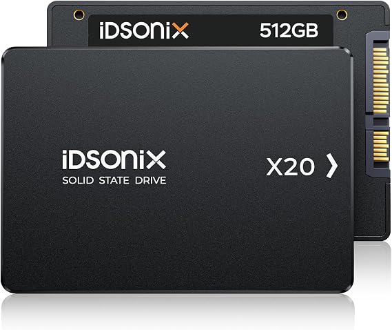 iDsonix 512GB 2.5'' SATA Internal SSD, SATA III 6GB/s Solid State Drive Up to 500MB/s, with 3D NAND Flash & Power Management, for Laptop and PC Desktop Increase Performance, X20