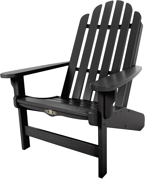 Original Pawleys Island Black DuraWood Essentials Adirondack Chair Eco-Friendly Recycled Material, Stainless Steel Hardware, Smooth Fit N Finish, Handcrafted in the Carolinas