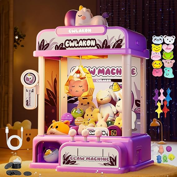 CWLAKON Candy Grabber Süßigkeitenautomat Süßigkeiten Greifautomat Greifer Spielautomat Automat Spender Arcade Greifer Spielautomat Greifarm Vending Claw Machine für Kinder