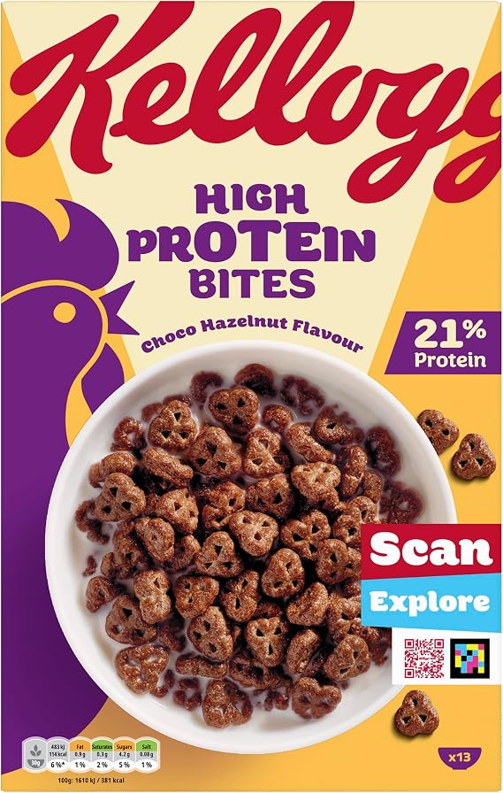 Kellogg's Protein Bites Choco Hazelnut Breakfast Cereal 400g