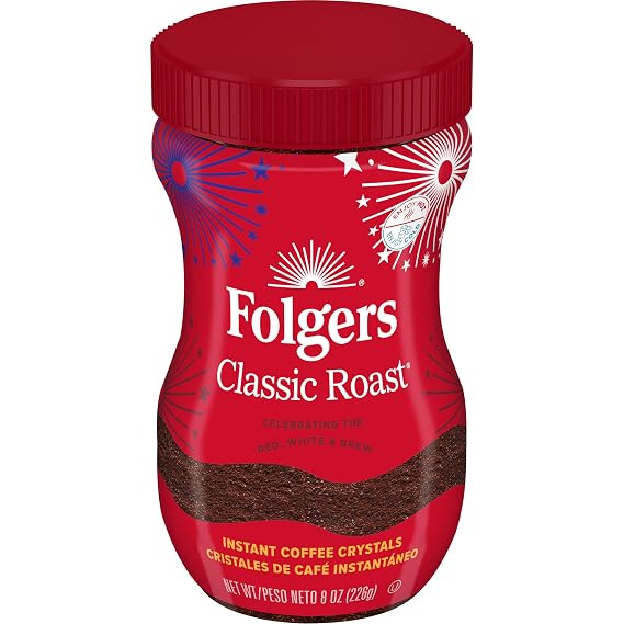 Folgers Classic Roast Instant Coffee, 8-Ounce Jar