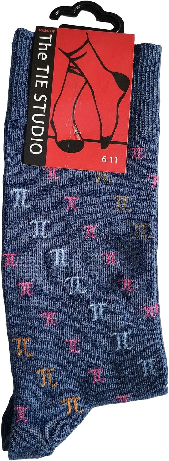 Small PI Symbols on Blue Unisex Novelty Ankle Socks Adult Size 6-11