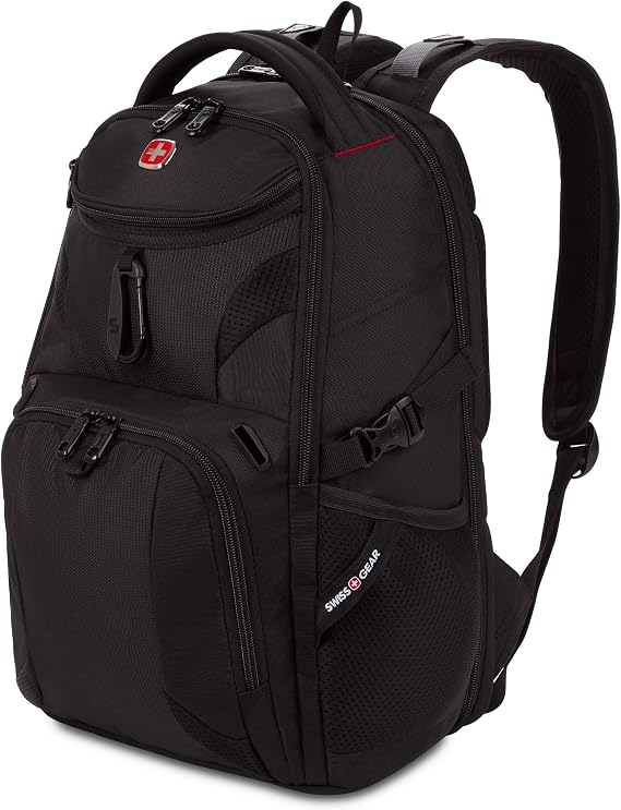 SwissGear 1900 Scansmart Mini/Slim Version, Fits Most 13 Inch Laptops and Tablets, TSA Friendly Backpack, Black