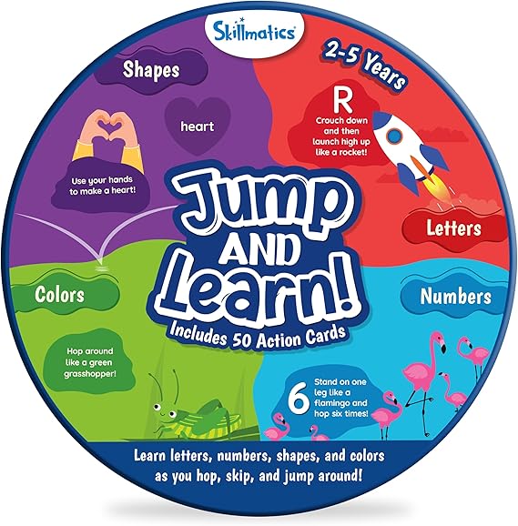 Skillmatics Card Game for Toddlers Jump & Learn, Preschool Learning Cards