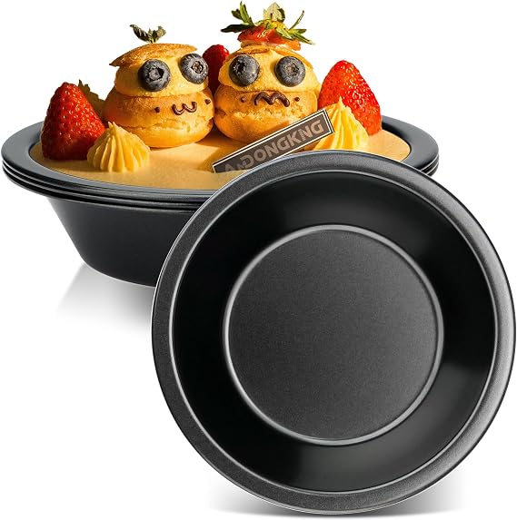 5 Inch Mini Pie Tin, 4-Pack Small Pie Pans | Nonstick Carbon Steel Baking Pans, Ideal For Oven & Instant Pot Baking, Perfect For Mini Pies, Cake, Tarts & Quiches