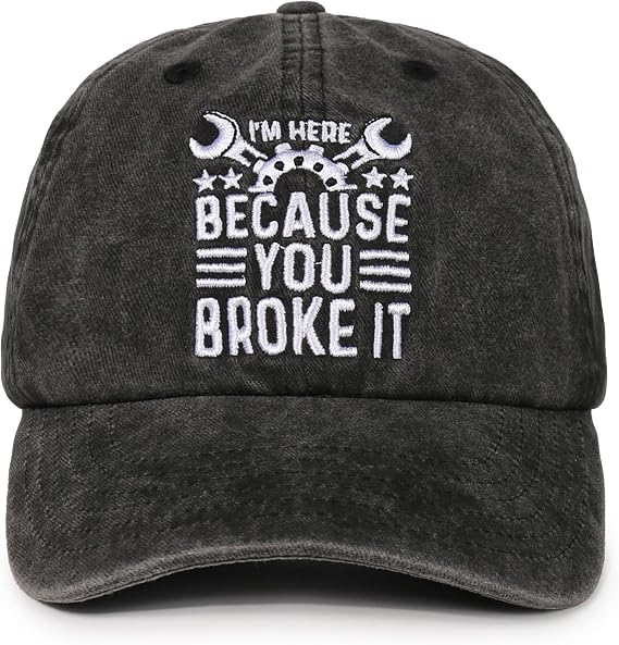 InnoBeta Maintenance Worker Gifts, Embroidered Cotton Cap - Dark Grey