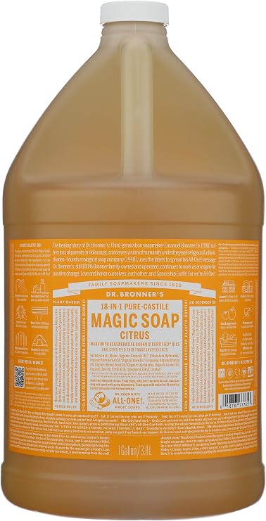 Dr Bronner | Citrus Pure-Castile Liquid Soap, 3.79l