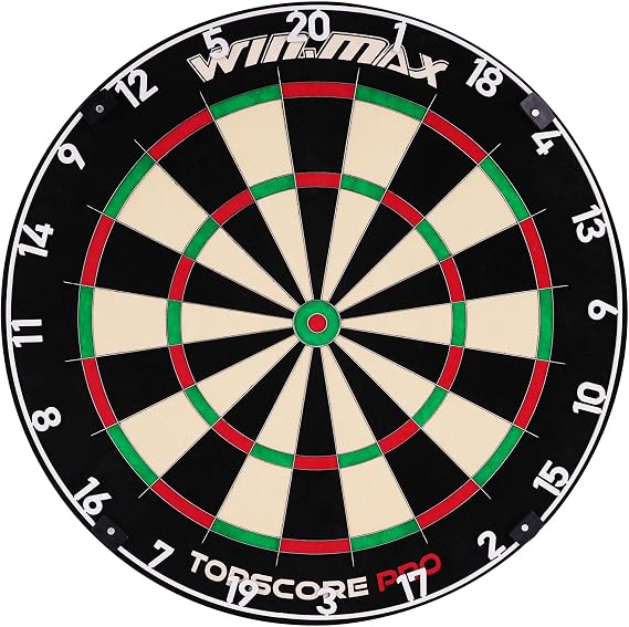 WIN.MAX PRO Dart Board - PRO Bristle Steel Tip Dartboard Dart Boards for Adults Bristle Steel Tip Dartboard Set Dart Boards for Adults Rotating Number Ring Staple-Free Bullseye with 12 Darts Metal Tip