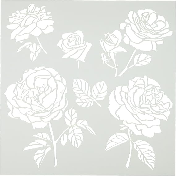 The Crafters Workshop TCW6X6-514 Cabbage Roses Template, 6 by 6"