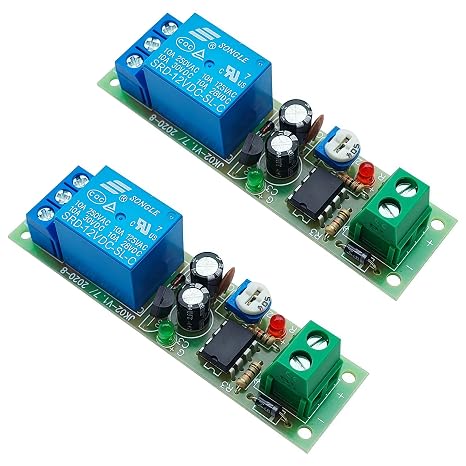 2PCS DC 12V NE555 Time-delay Module Timer Switch Turn Off Relay Module Adjustable 0 to 60 Second