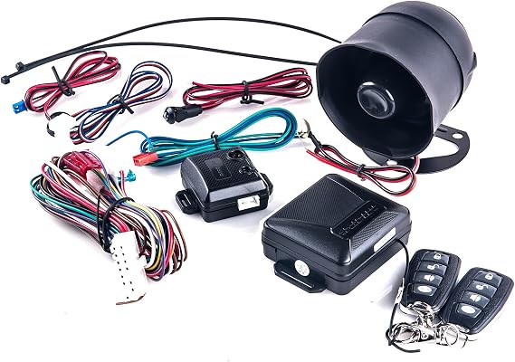 Micro 1-Way Auto Car Alarm Security System with Keyless Entry & Two 4-Button Remotes