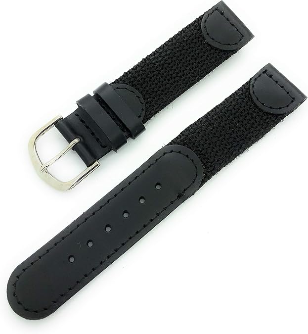 20mm Canvas Nylon Leather Watch Band