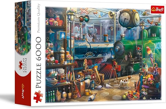 Trefl Train Station - 6000 Piece Puzzle 53.5"x 37.8" | RED, DIY, Creative Entertainment, Classic Jigsaw, 15+
