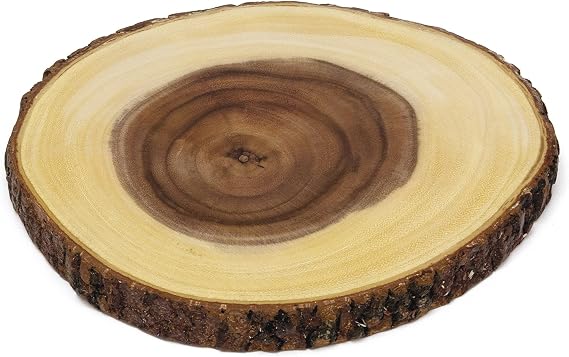 Lipper International 1040A Acacia Bark Slab Board for Serving Cheese, Crackers, and Hors D'oeuvres, Small, 8 1/2" - 9"