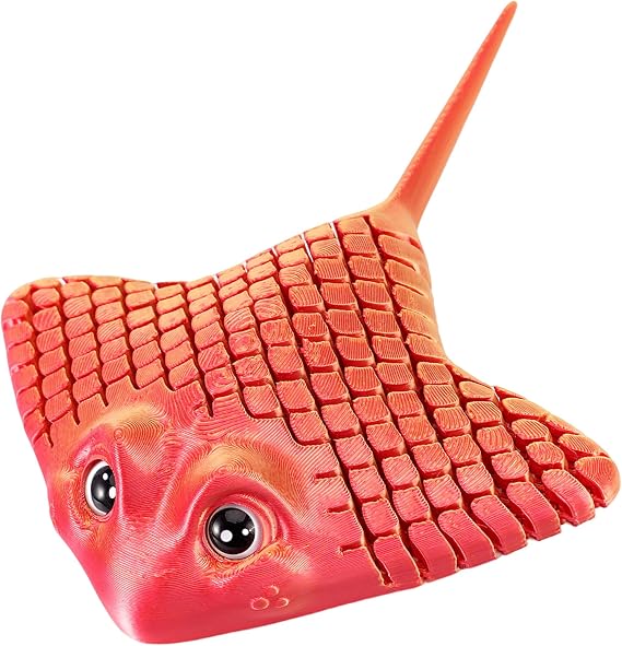 Manta Ray Fidget Multicolor 3D Printed Devilfish Model (Red)