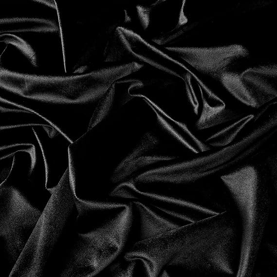 Luxury Satin Velvet Fabric -60inch Width-Softness & Silky Smooth Texture for DIY Patchwork Sewing-Craft, School Projects & Party Decoration-Black 24"x 60"