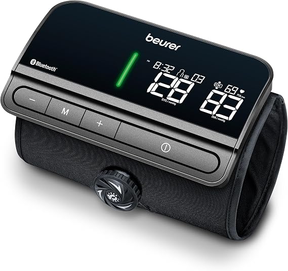 Beurer BM81 easyLock Automatic Upper Arm Blood Pressure Monitor, Smart Cuff Without Cables for Fast Measurement, Bluetooth, 240 Memory Sets, Data Transfer to Apple Health and co.