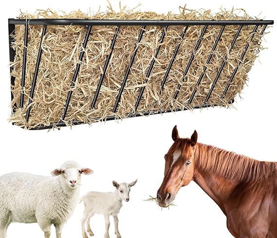 Wall Mount Steel Horse Hay Feeder Rack, 20 Gallon, 35.5 Inch Long | Heavy Duty Steel Wall Mounted Hay Feeder Rack, Goat Hay Feeder Suitable for Horses and Sheep, Perfect for Stable & Farm Use