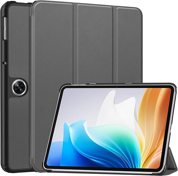For OnePlus Pad Go 11.4'' (2023)/OnePlus Go/Oppo Air2 Case Tri-Fold Smart Tablet,Protective Hard PC Back Shell Slim Multi-Viewing Angles, Auto Wake Sleep(Grey)