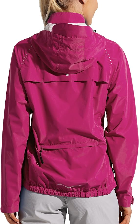 Willit Women's Cycling Running Jackets Rain Windproof Jackets Lightweight Windbreaker Bike Hiking Jacket Packable Hooded