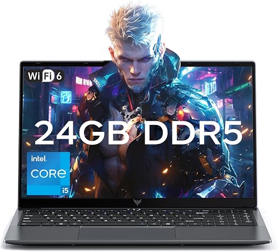 Laptop with Windows11,24GB DDR5 512GB SSD,Intel i5 Processor (Up to 4.5GHZ)