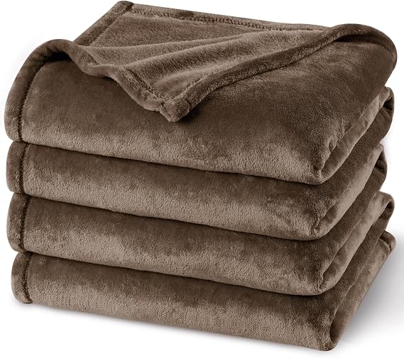 PHF No Shed No Pilling Fleece Blankets Queen Size -Ultra Soft Lightweight & Cozy Bed Blanket, Plush Anti-Stati Microfiber, Room Home Decor Gifts for Women and Men, 1 Piece, 90" x 90", Cocoa Brown