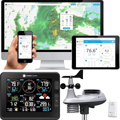 Ambient Weather Falcon WS-8480A Fan Aspirated Smart Wi-Fi Weather Station | With Remote Monitoring and Alerts