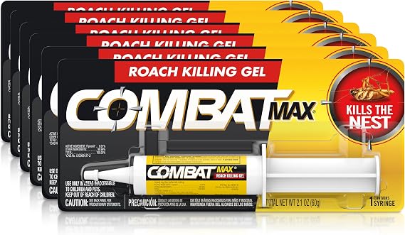 Combat Max Roach Killing Gel for Indoor and Outdoor Use, 1 Syringe, 2.1 Ounces (Pack of 6)