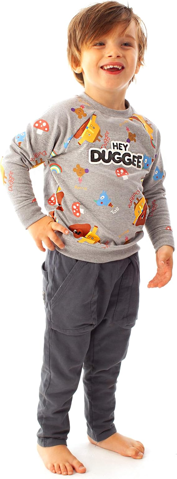Hey Duggee Sweatshirt Squirrels Club Boy's Grey Long Sleeved Kids Sweater
