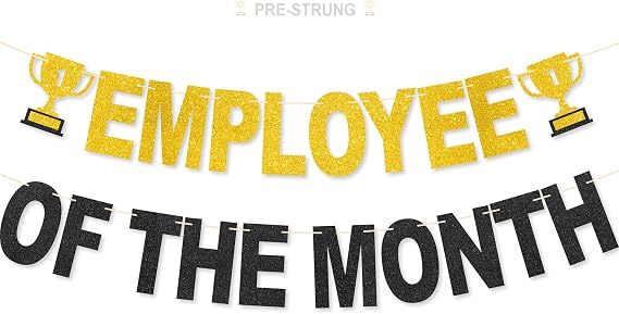 Employee of The Month Banner, No DIY, Glitter Employees Appreciation Day Decorations, Employee of The Month Gifts, Employees Appreciation Day Decorations, Thank You Decoration for Employees
