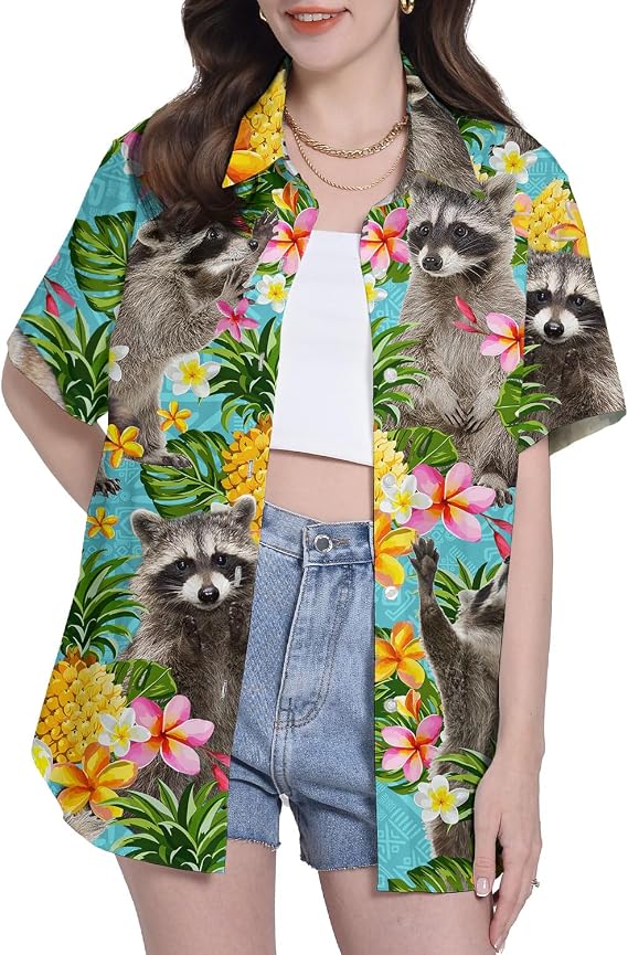 Funny Pattern Hawaiian Shirts for Women Unisex Gifts for Women Womens Casual Hawaiian Shirt for Women Hawaiian Shirts