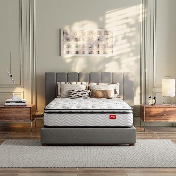 Jacia House Full Mattress, 11.4 Inch Pillow Top Hybrid Mattress, Hotel-Level Comfort Skin-Friendly Pocket Springs with Memory Foam, Full Size 75" L x 54" W