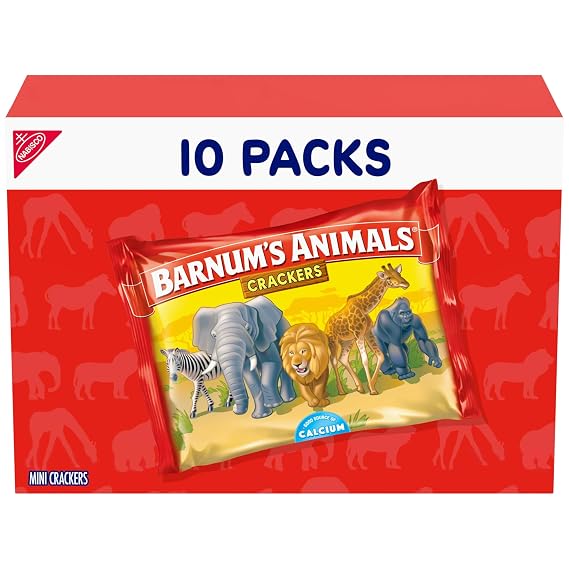 BARNUM'S Original Animal Crackers, Mini Crackers, Kids Snacks, 10 x 1 oz