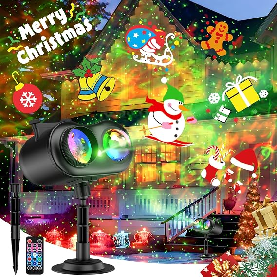 Halloween Projector Outdoor with Firefly & Ocean Wave Lights, 20 Slides