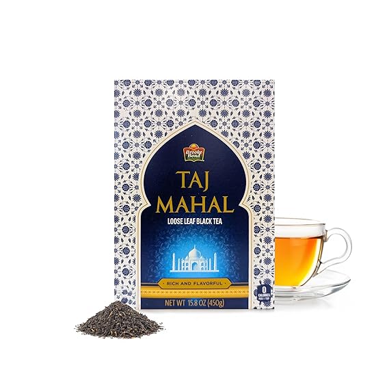 Taj Mahal Tea | Brooke Bond | Loose Black Tea | Premium Quality | Black Tea Blend | Compatible for Traditional Chai | Authentic Indian Chai | Rich & Flavourful | 450 Grams (Pack of 1)
