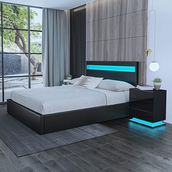 Ottoman Bed, Double Size Upholstered Bed Frame 4ft6 Ottoman Storage Bed