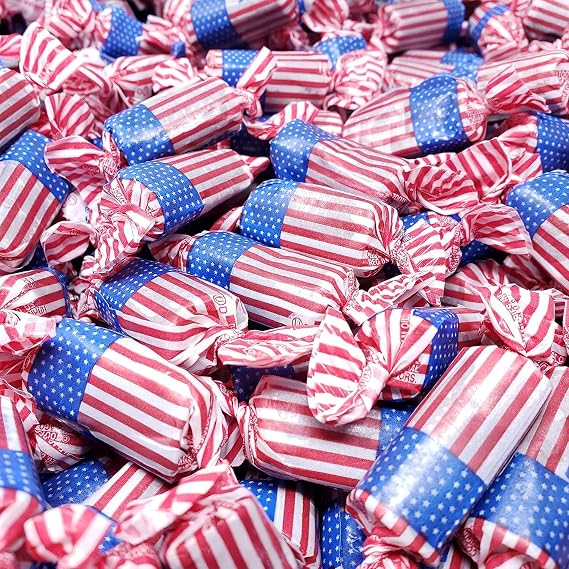 American Flag Chocolate Candy Rolls - Patriotic Candy - Perfect For 4th of July - Red White and Blue Candy - 2 Pounds