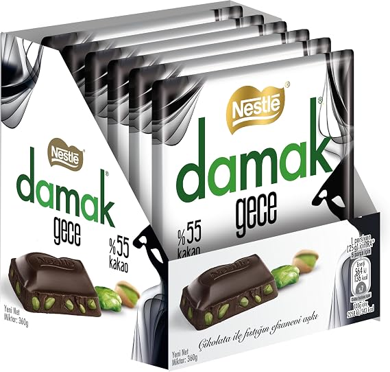 Nestlé Palate Night Pistachio Dark Chocolate 6 Pieces x 60 G