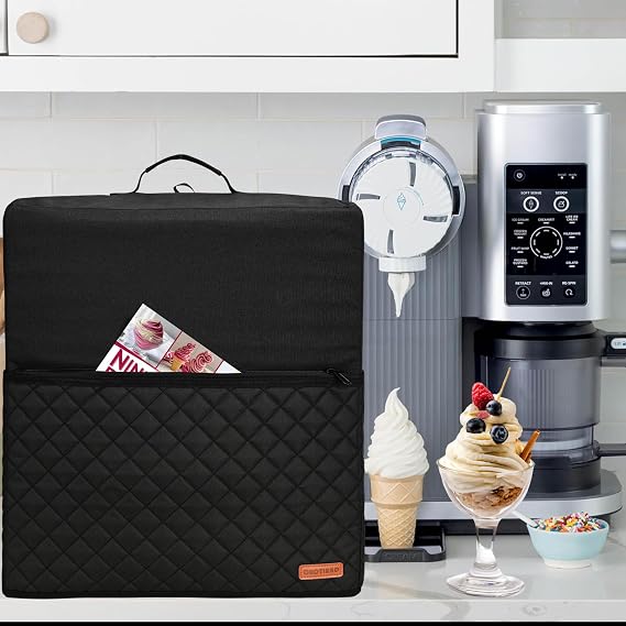 CROTIRAD Ice Cream Machine Cover for Ninja Swirl NC701, Quilted Dust Cover