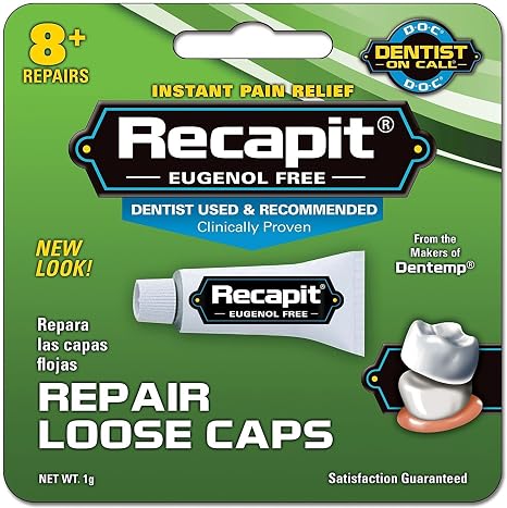Loose Cap Dental Repair, 8 Repairs Per Tube (5 Pack)