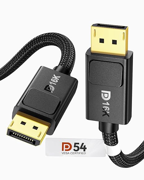 Silkland 54Gbps Short DisplayPort 2.1 Cable 1.6FT [VESA Certified], [8K@165Hz, 4K@480Hz 360Hz 240Hz] DP 2.1 Cable, DP54 HDR Display Port Cord Compatible FreeSync G-Sync Gaming Monitor 5090 7900XTX