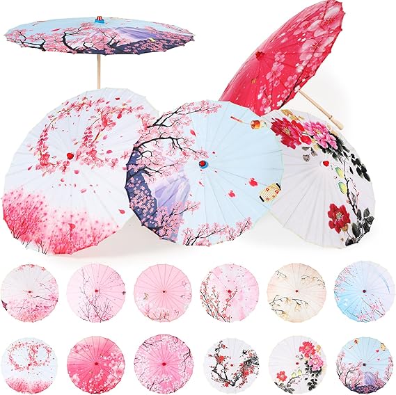 Shinylin 12 Pcs 32" Chinese Paper Umbrella