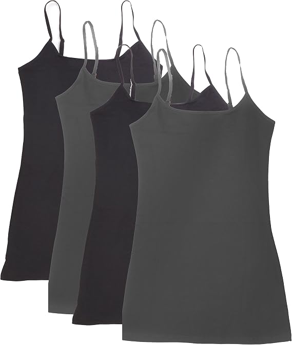 4 Pack Active Basic Women's Basic Tank Top (S-Bk/Bk/Chcl/Chcl)