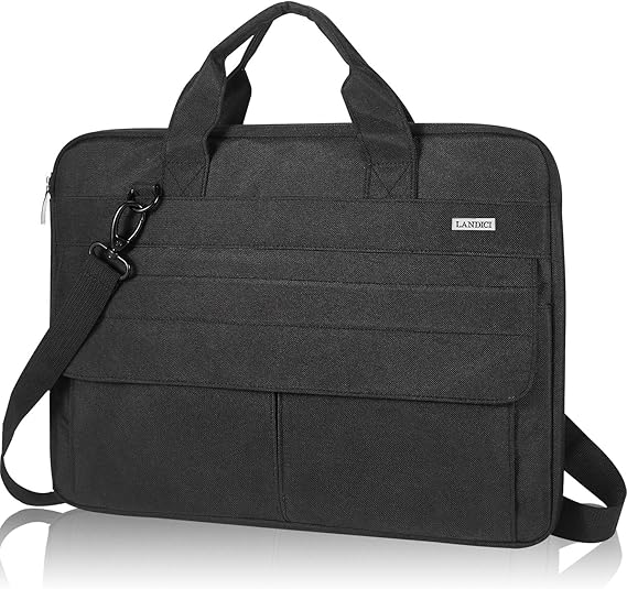 LANDICI Laptop Bag Case 13 13.3 14 inch with Shoulder Strap, Waterproof Computer Sleeve Cover for MacBook Air 13 M1/M2, Macbook Pro 13/14, Dell XPS 13, Acer Hp Chromebook 14, Black