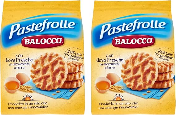 Balocco Pastafrola 350g Italian Shortbread Biscuits | Cocoa & Cream Biscuit for Breakfast | Chocolate Swirl Cookies | Suitable for Vegetarians, Palm Oil Free Snack (BALOCCO PASTAFROLA 350G, 2 Pack)