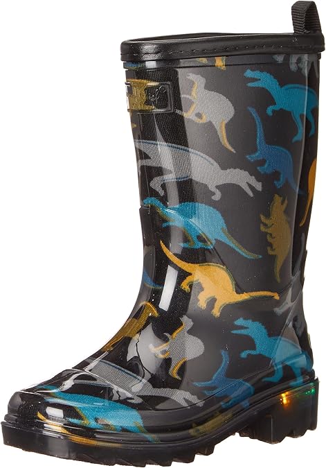 Western Chief unisex-child Warm Lined Pvc Lighted Rain Boot